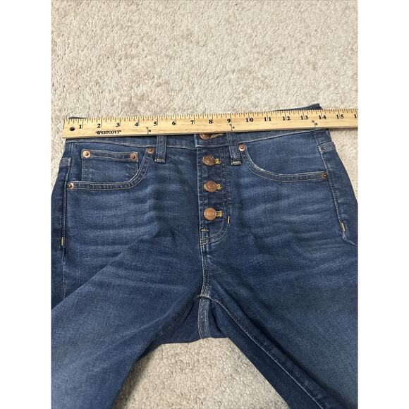 J. Crew Denim Jeans Size 25 Medium Wash Button Fly Mid-Rise 9” Toothpick Ankle - Picture 11 of 11